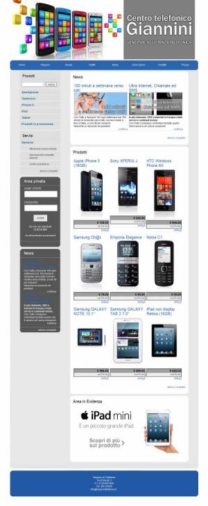 sito web negozio telefonia template