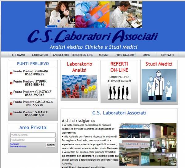 sito per  cs laboratori associati 
