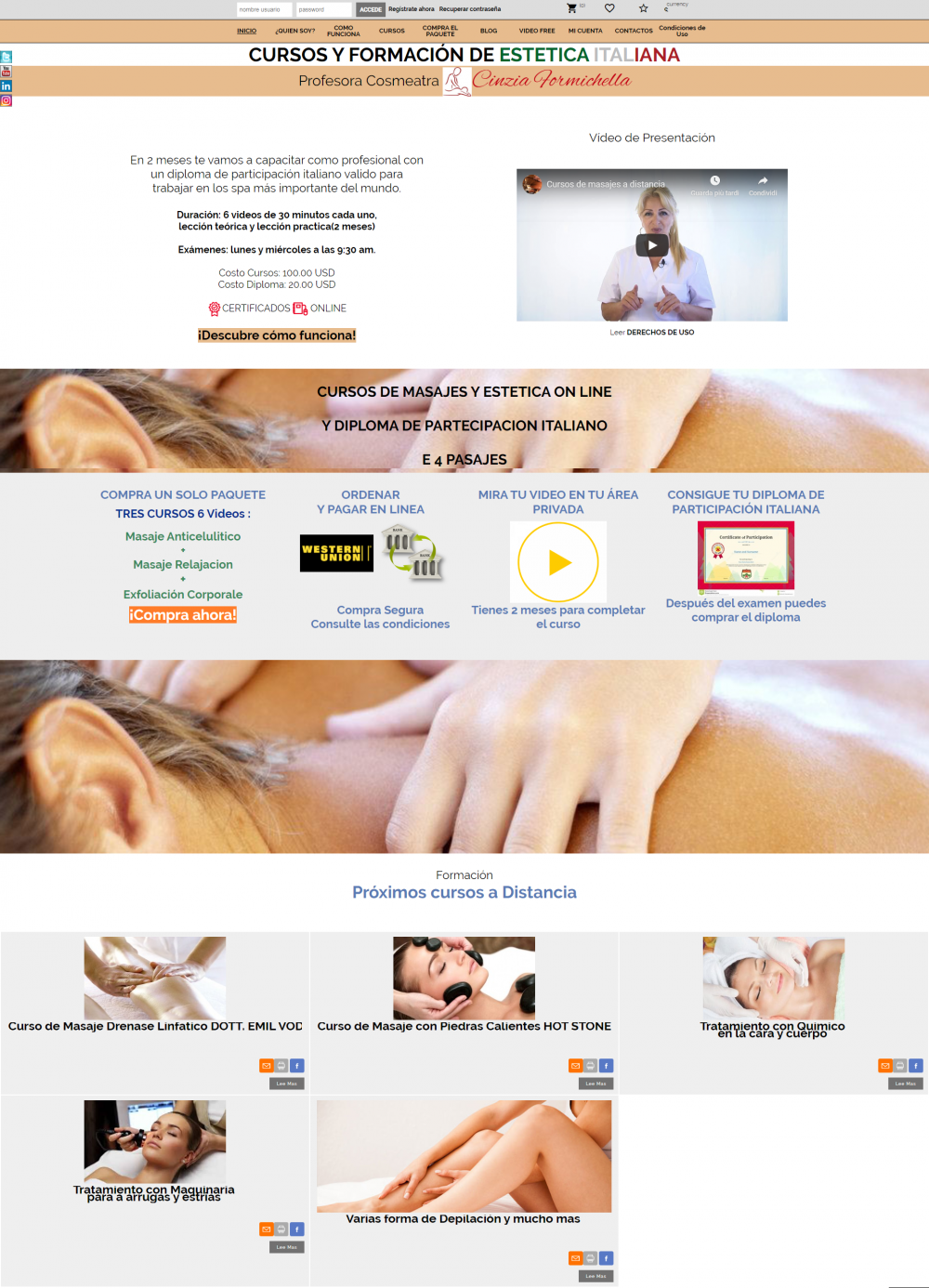 sito per cursos masaje online