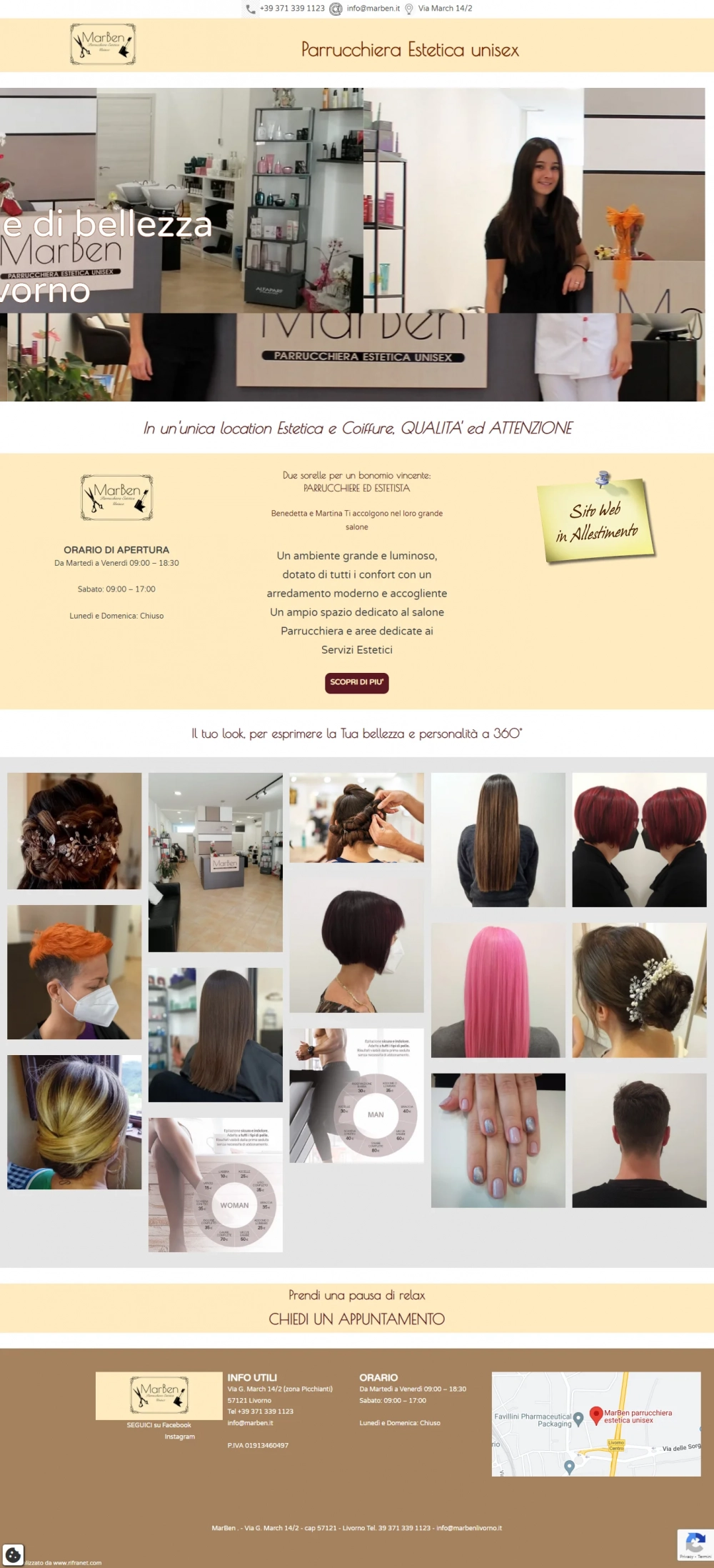sito web marben livorno parrucchiera estetista